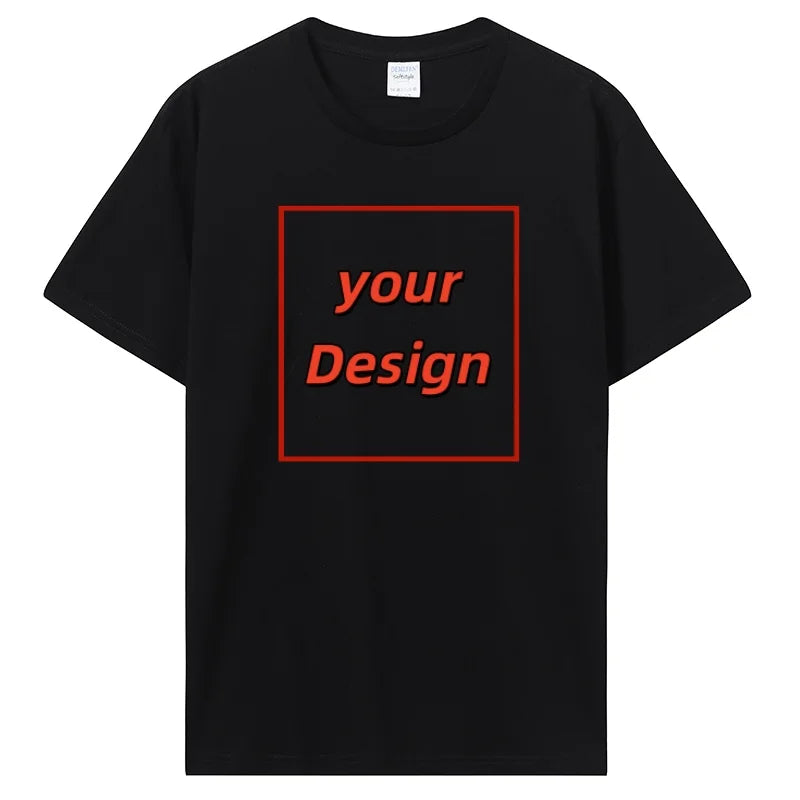 Camiseta personalizada com estampa personalizada, camiseta masculina e feminina personalizada, faça você mesmo, como foto ou logotipo, camiseta de algodão, roupas masculinas