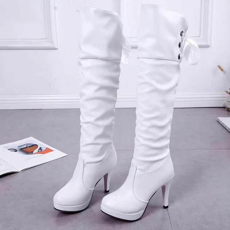 Botas femininas de luxo cavaleiro comprimento bota moda sexy sapatos de couro macio couro elegante confortável joelho botas altas