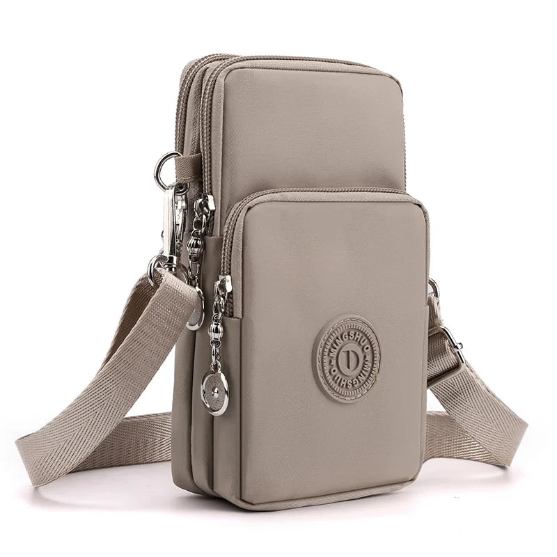 Bolsa de celular de nylon para mulheres, Bolsa para celular, Bolsa de moedas, Bolsa de ombro, Pequena bolsa crossbody, Bolsa de viagem, Nova