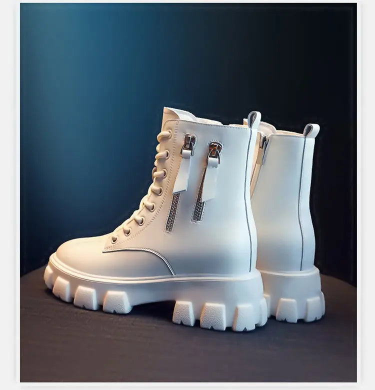 Botas 2025 novo estilo coreano forrado de lã outono inverno sapatos de algodão de alta qualidade botas femininas salto alto meados de bezerro bootsins