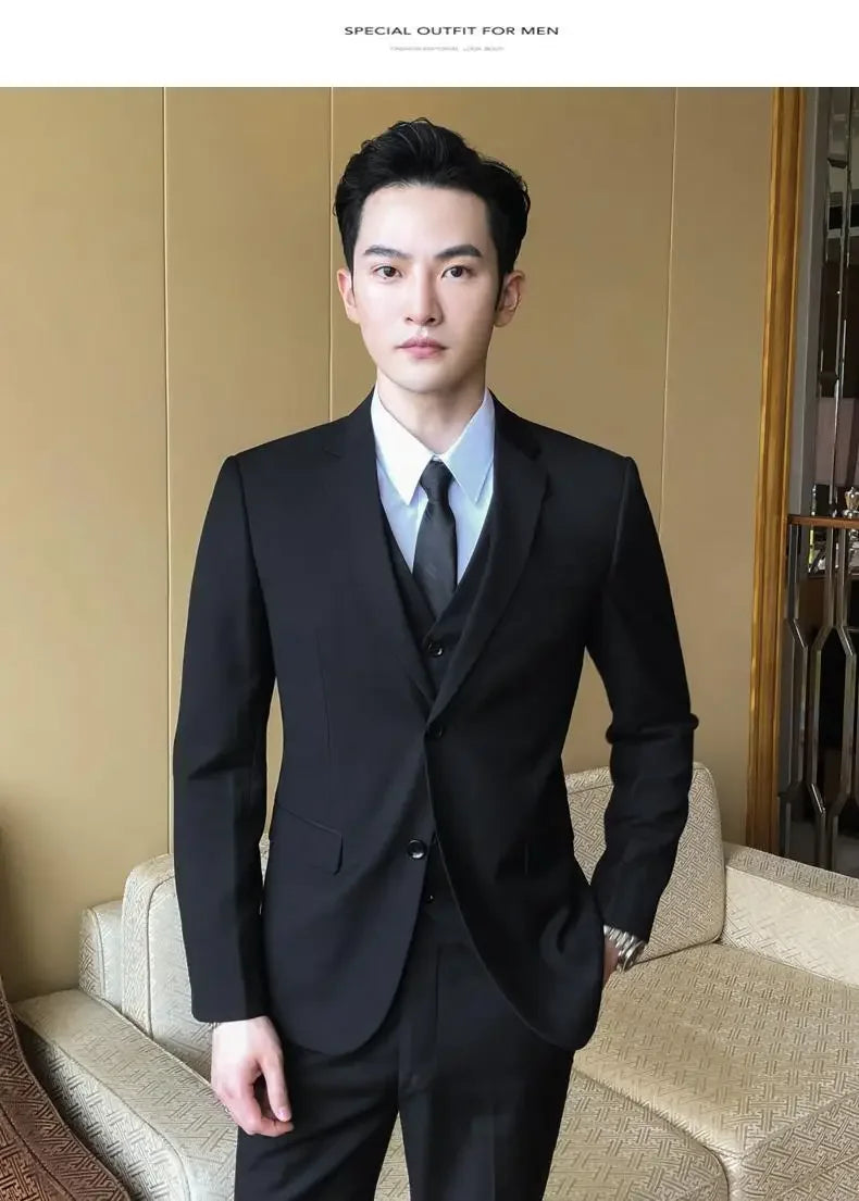 Conjunto de terno de casamento casual para homens profissional melhor homem estilo coreano novo noivo negócios formal jaqueta fino ajuste primavera terno