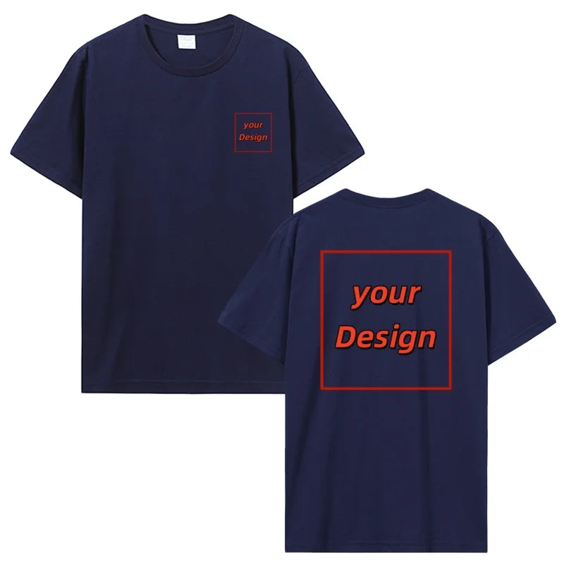 Camiseta personalizada com estampa personalizada, camiseta masculina e feminina personalizada, faça você mesmo, como foto ou logotipo, camiseta de algodão, roupas masculinas