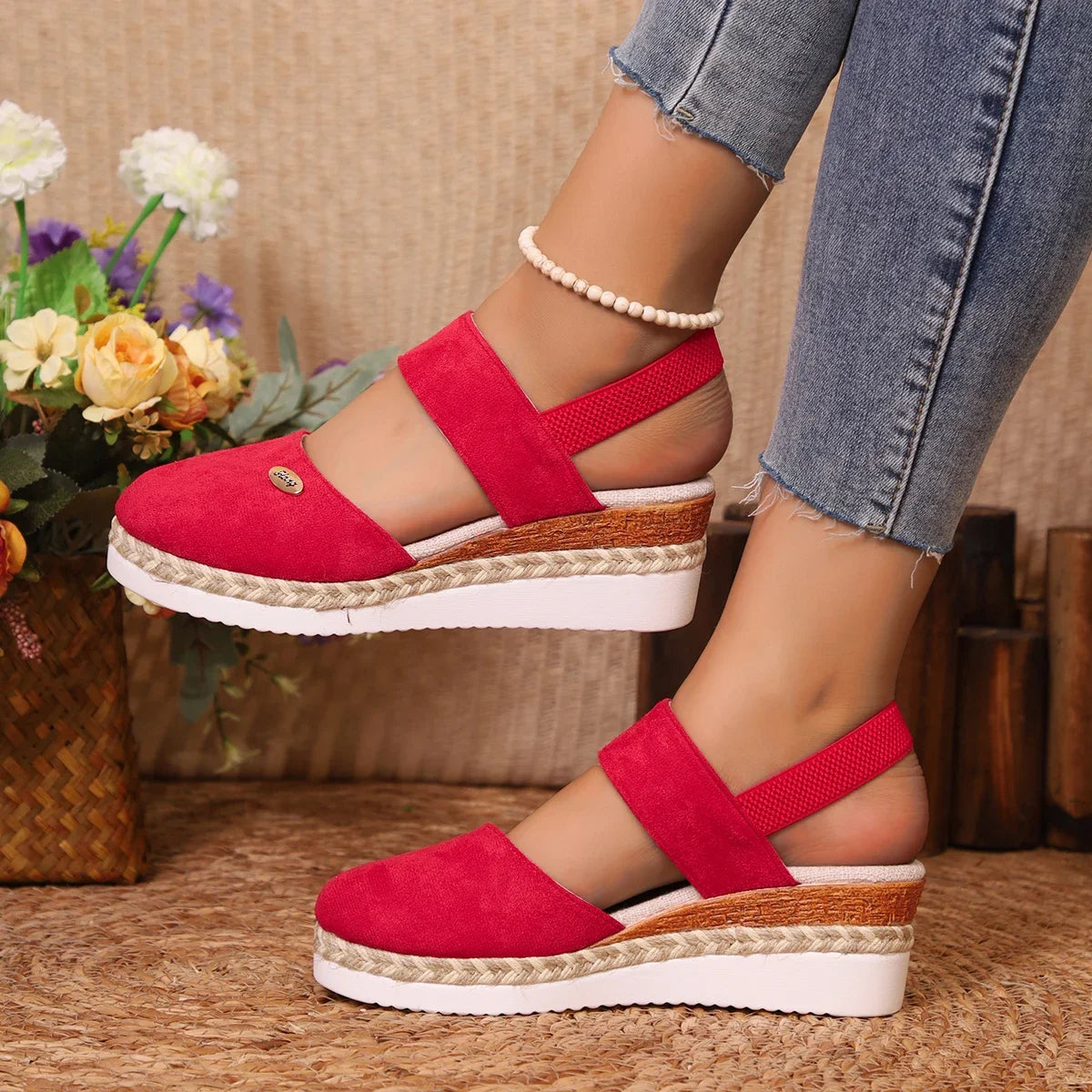 2025 novas mulheres dedo do pé fechado sandálias de cunha moda alpercatas sandálias plataforma fivela cinta sapatos gladiador mulher zapatos de mujer