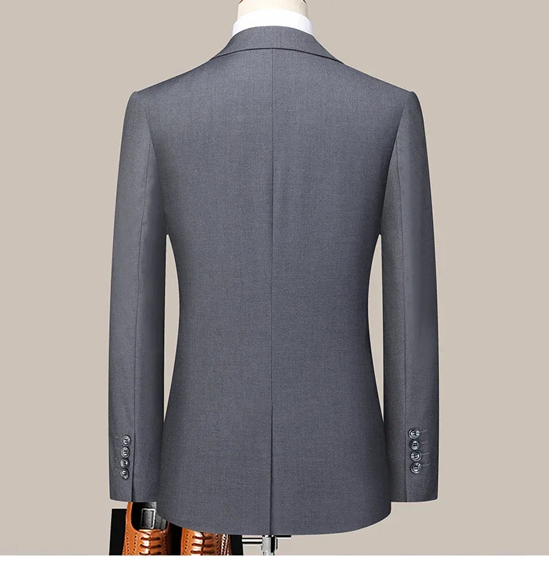 2024 masculino fino-ajuste de dois botões terno de negócios profissional trabalho formal conjunto de duas peças calças incluídas S-6XL