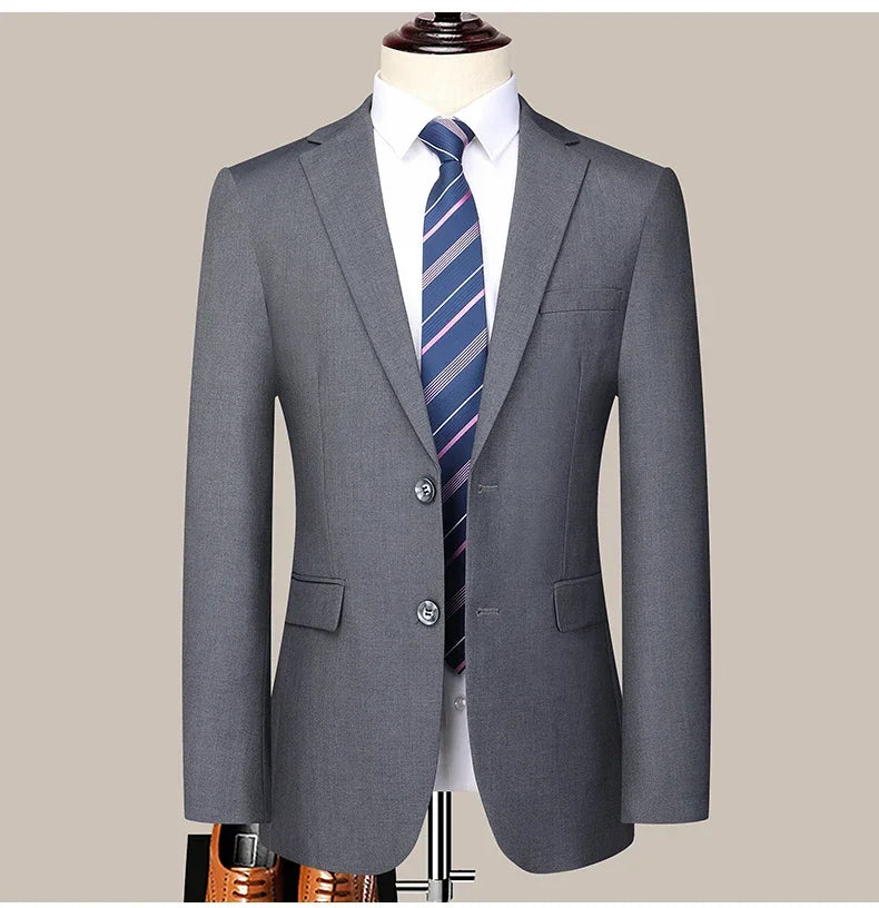 2024 masculino fino-ajuste de dois botões terno de negócios profissional trabalho formal conjunto de duas peças calças incluídas S-6XL