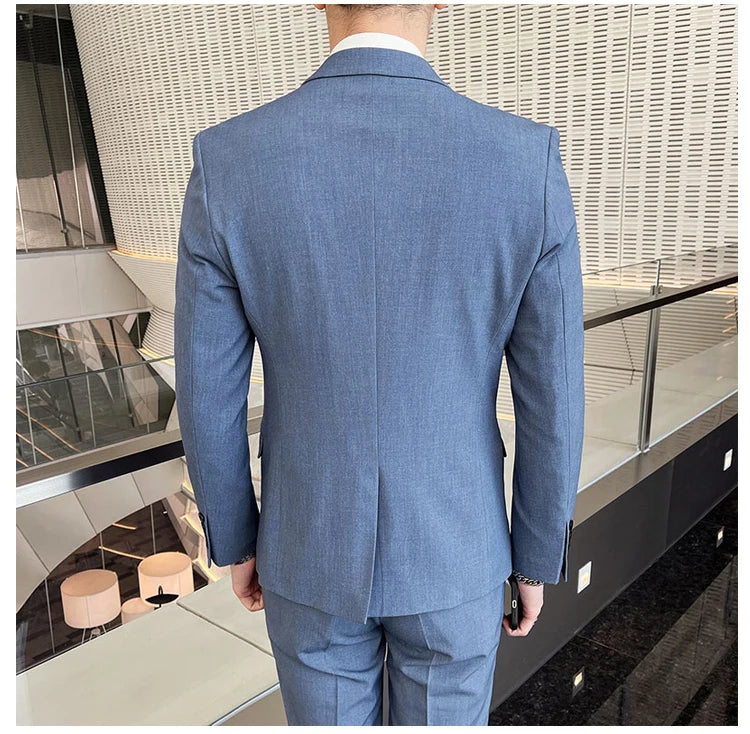 2025 terno de negócios masculino fino vestido de casamento conjunto de duas peças M-4XL elegante bonito tudo-em-um calças de banquete