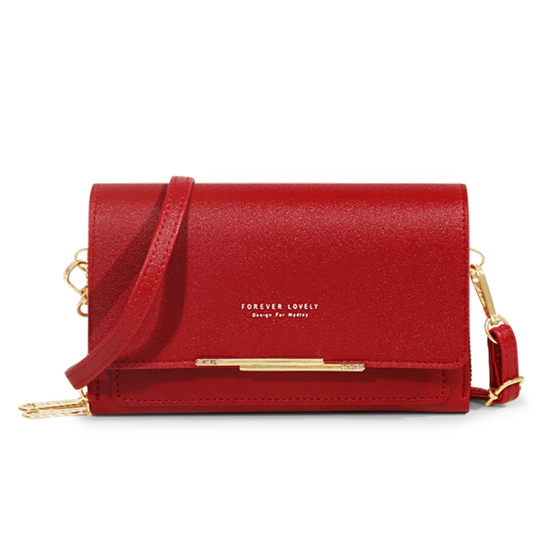 Carteira multi-cartão coreana para mulheres, grande capacidade, bolsa de ombro casual para celular, moda, novo estilo