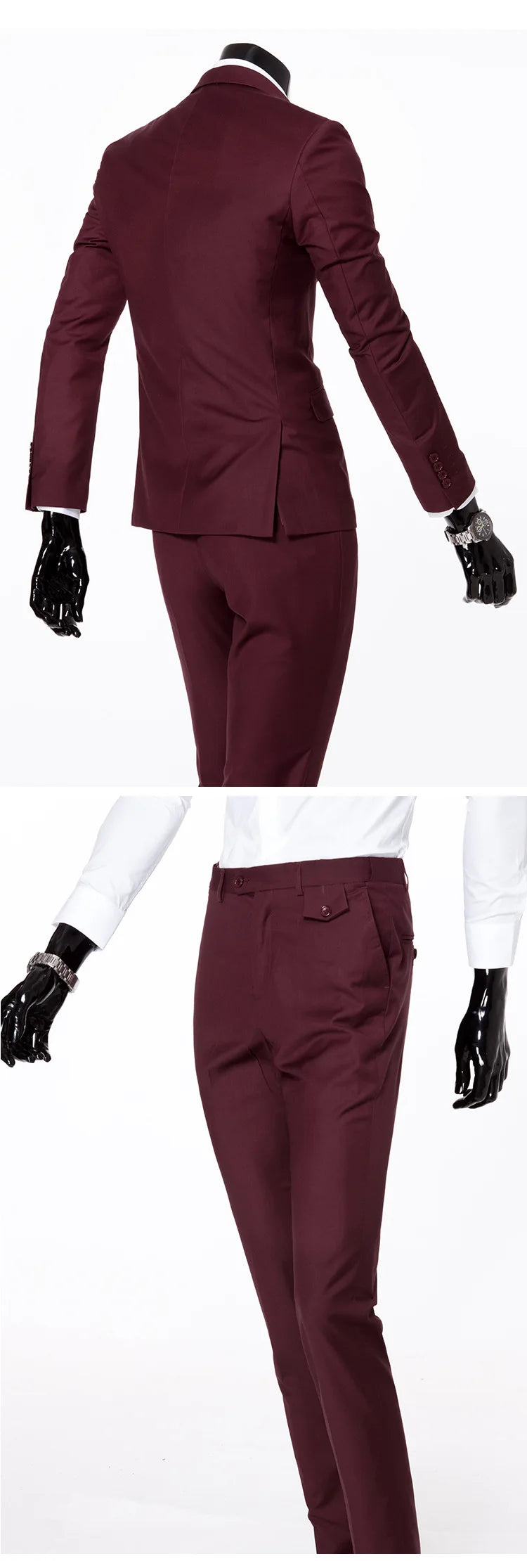 Conjunto de terno masculino de um botão fino ajuste casual tecido de mistura de algodão para trabalho versátil estilo clássico terno de três peças negócios casual