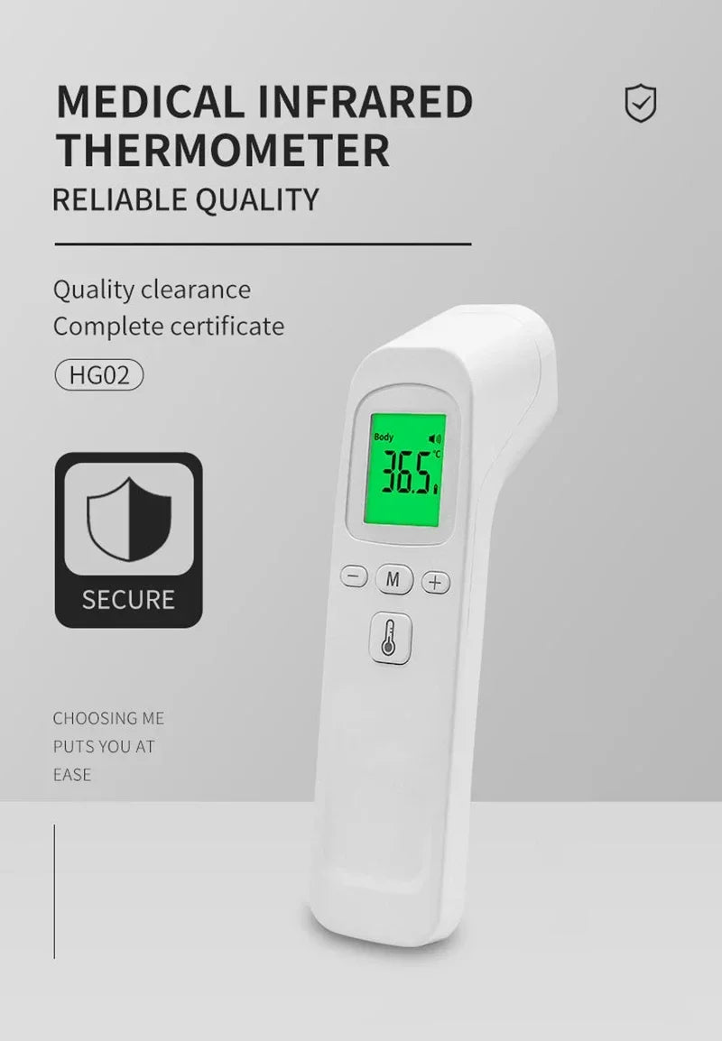 Termômetro infravermelho digital médico, sem contato, portátil, medição rápida de temperatura, corpo, testa
