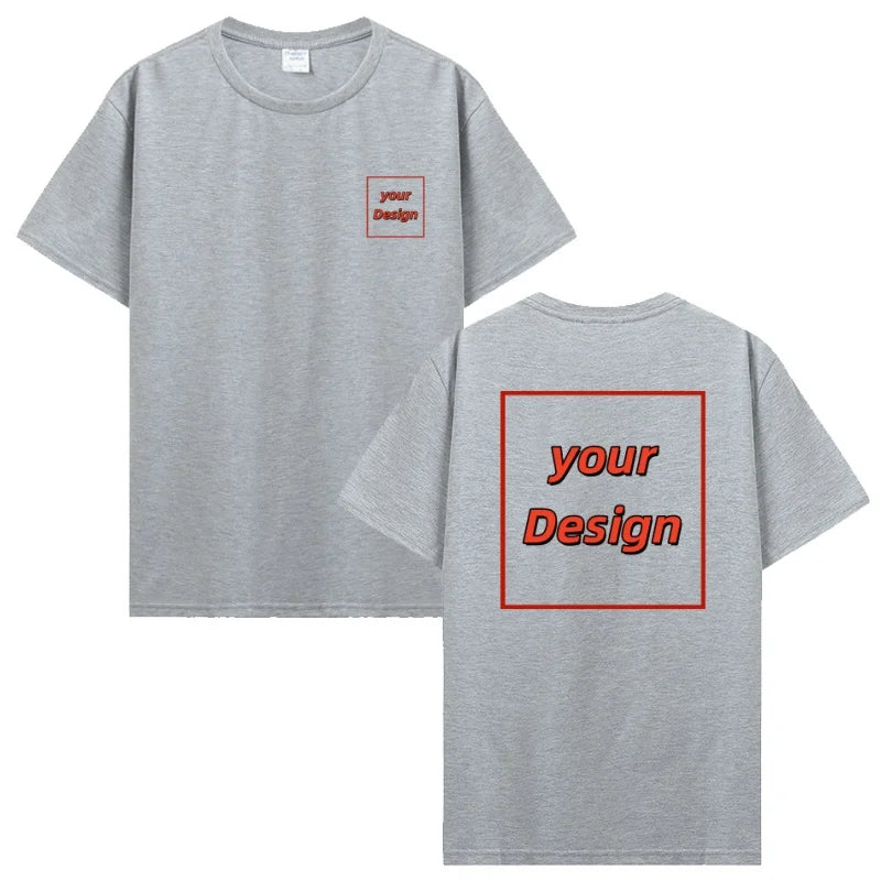 Camiseta personalizada com estampa personalizada, camiseta masculina e feminina personalizada, faça você mesmo, como foto ou logotipo, camiseta de algodão, roupas masculinas