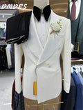 Clássico cor sólida conjunto de terno masculino para vestido de casamento elegante único breasted jaqueta calças para negócios padrinhos vestidos
