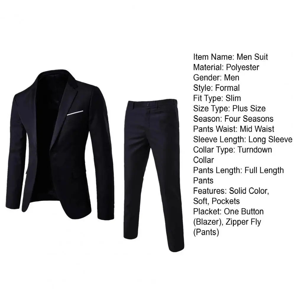 Calças masculinas formais 2 peças ternos masculinos terno de baile de casamento fino ajuste negócios trabalho wear ternos jaqueta do noivo masculino terno formal calças