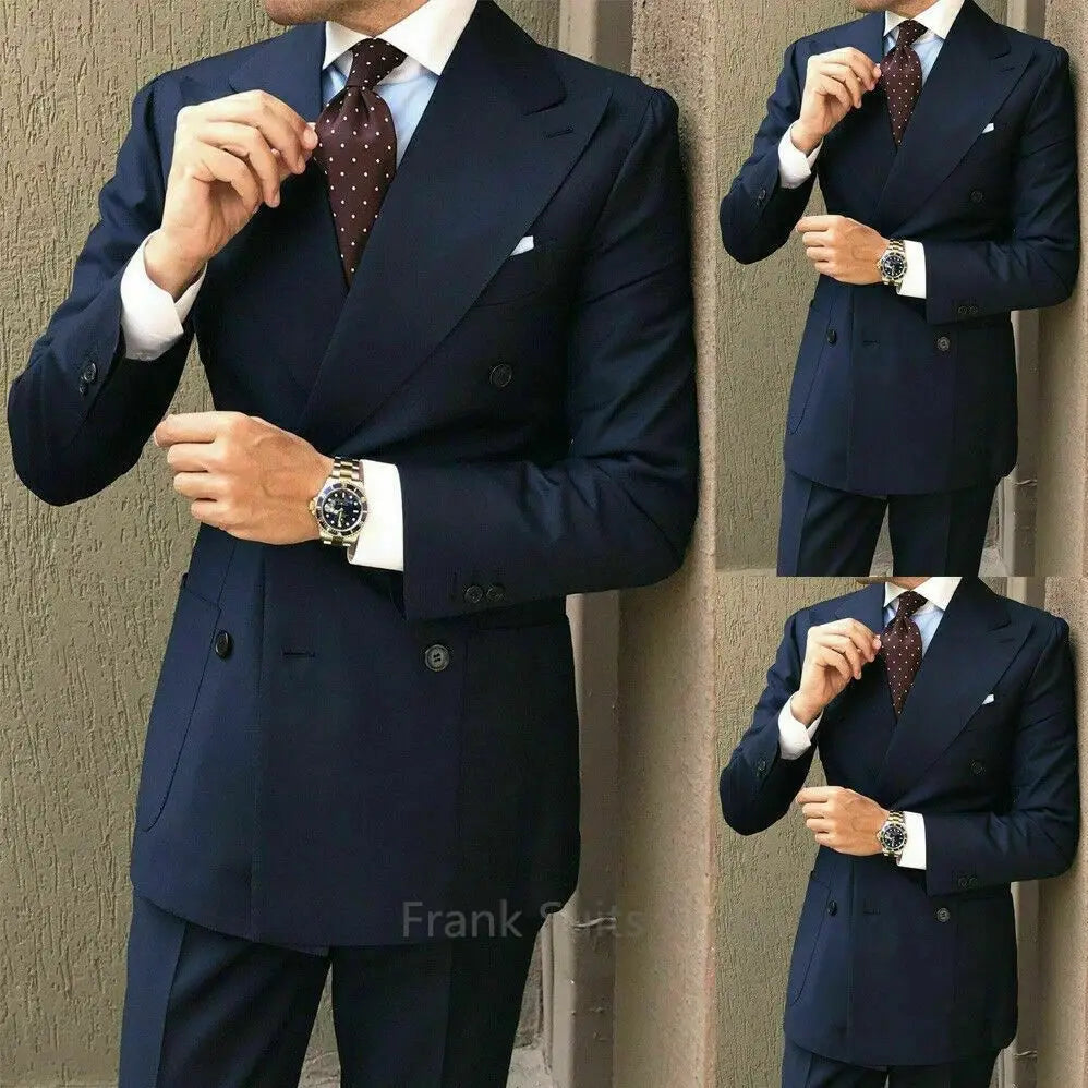 2 peça terno de casamento masculino moda magro terno de escritório de negócios masculino blazer calças smoking para o noivo traje de casamento homme