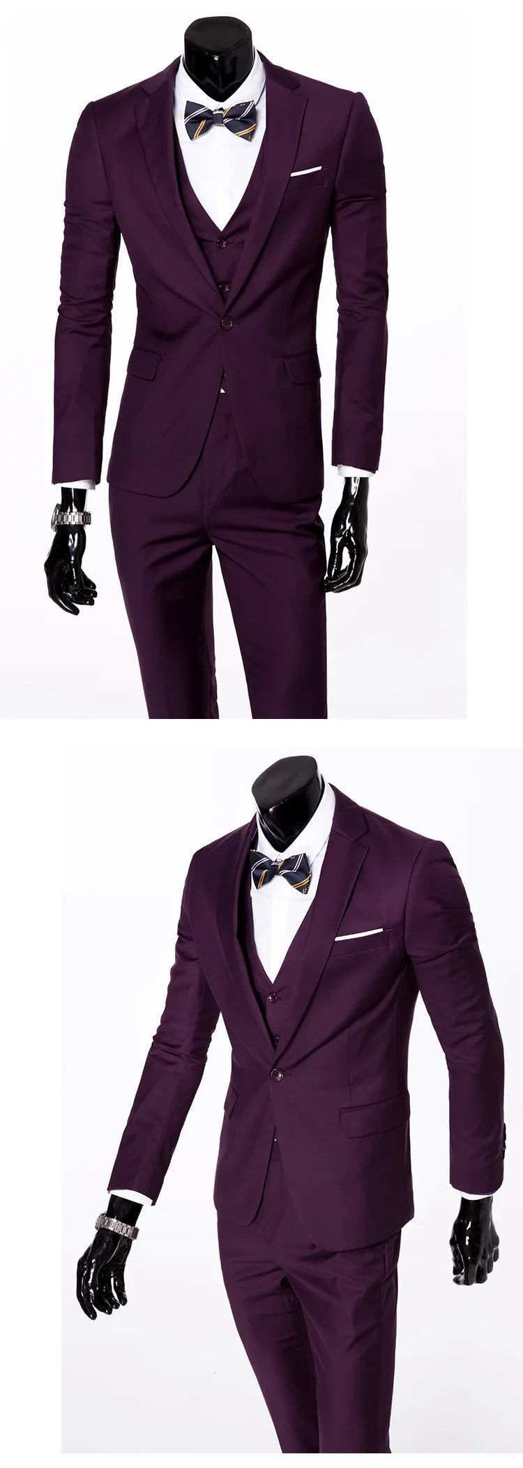 Conjunto de terno masculino de um botão fino ajuste casual tecido de mistura de algodão para trabalho versátil estilo clássico terno de três peças negócios casual