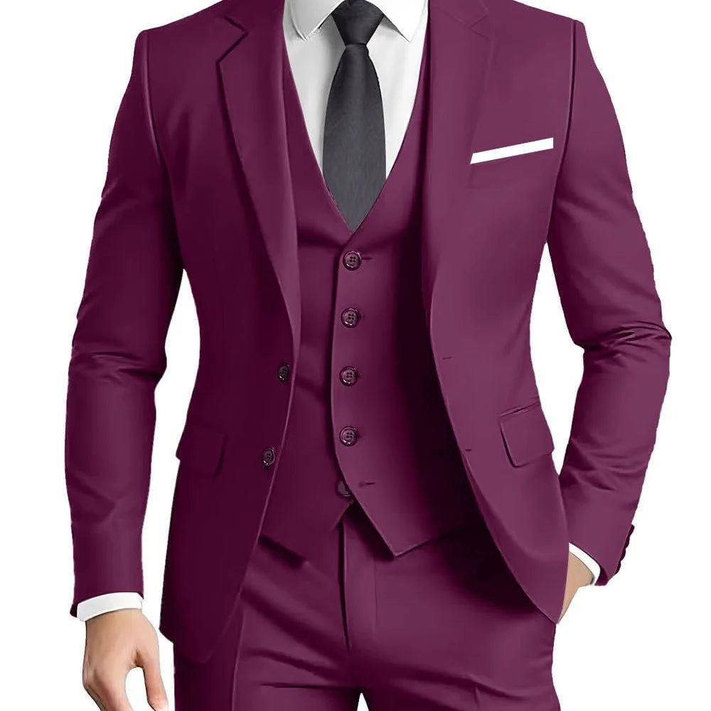 Terno Masculino Verde Oliva com Lapela Pontiaguda, Conjunto Formal de 3 Peças (Jaqueta, Calça e Colete) para Ocasiões de Festa em Casa