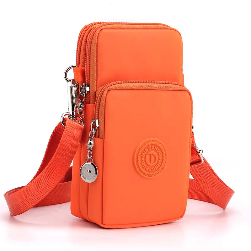 Bolsa de celular de nylon para mulheres, Bolsa para celular, Bolsa de moedas, Bolsa de ombro, Pequena bolsa crossbody, Bolsa de viagem, Nova