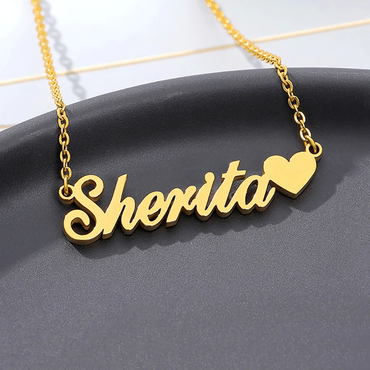 Colares com nome personalizado para mulheres, colar com pingente personalizado em aço inoxidável, joias personalizadas para o pescoço, presente de aniversário para namorada