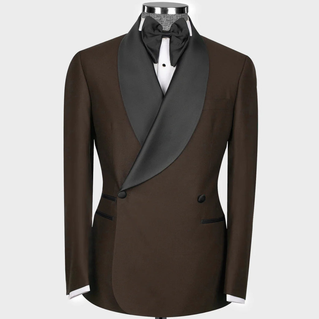 Terno masculino 2 peças preto com lapela brilhante botão duplo para casamento banquete trabalho escritório negócios jaqueta casual com calças