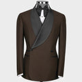 Terno masculino 2 peças preto com lapela brilhante botão duplo para casamento banquete trabalho escritório negócios jaqueta casual com calças