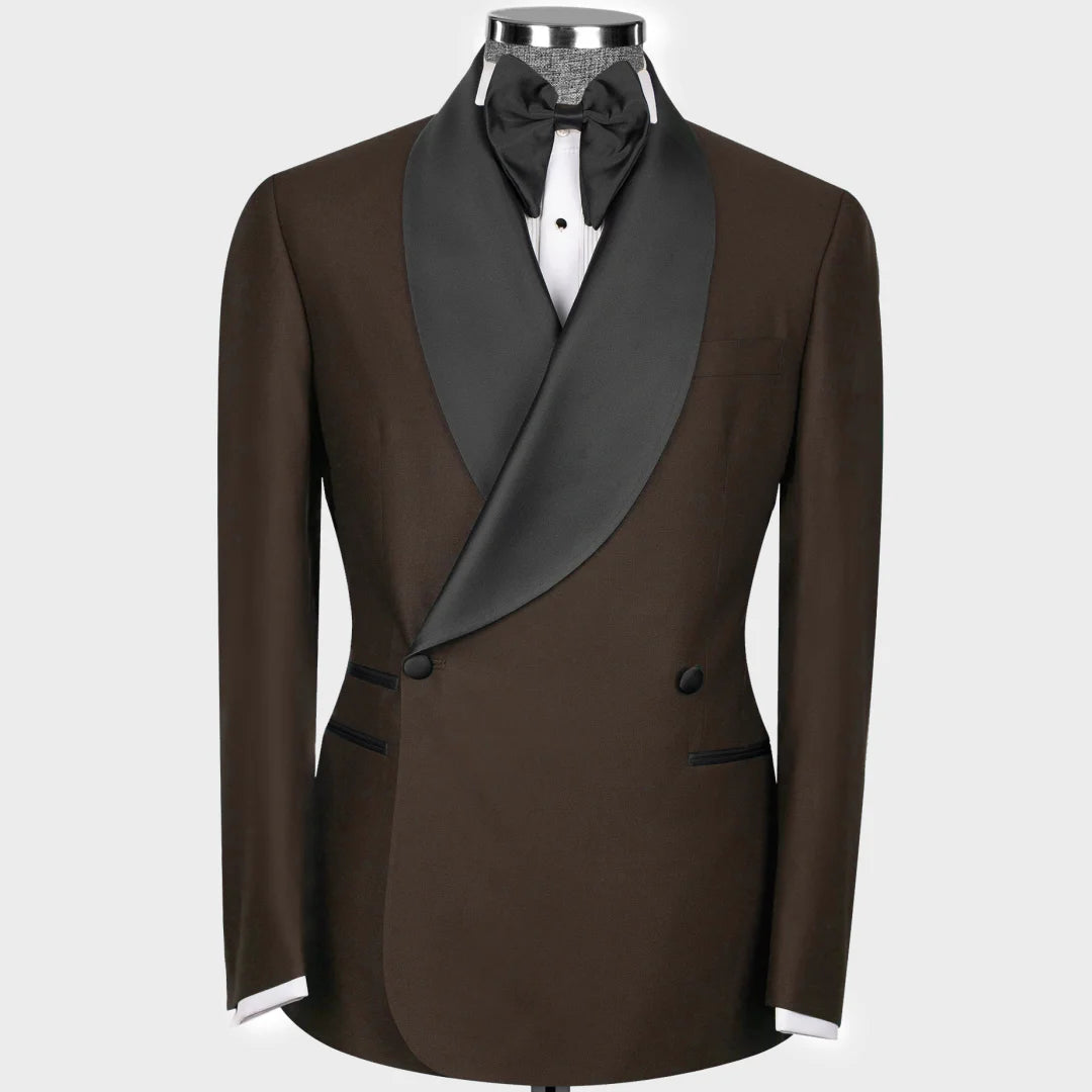 Terno masculino 2 peças preto com lapela brilhante botão duplo para casamento banquete trabalho escritório negócios jaqueta casual com calças