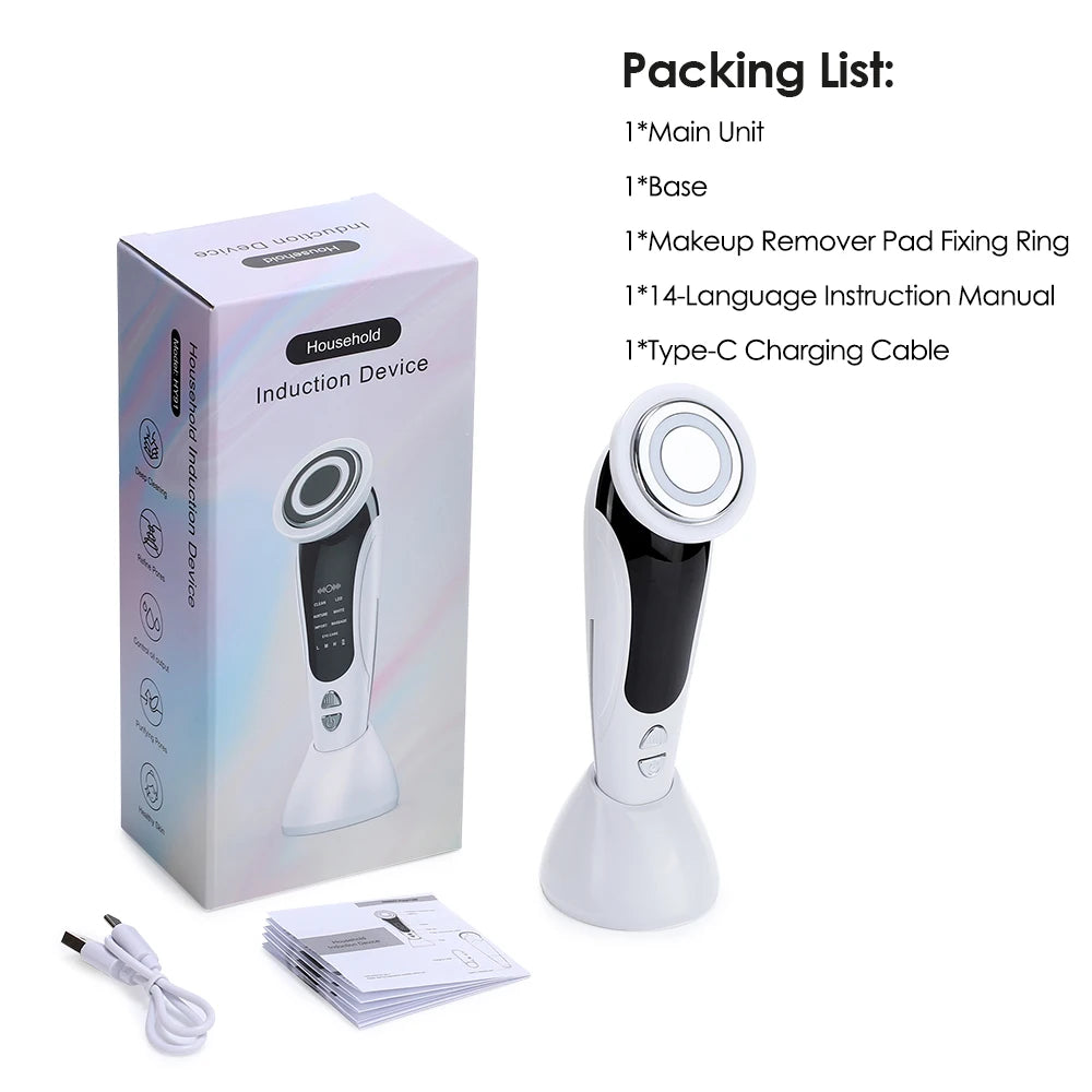 7 em 1 dispositivo de levantamento facial ems microcorrente rejuvenescimento da pele led facial pescoço endurecimento massageador rosto aparelho de cuidados de beleza
