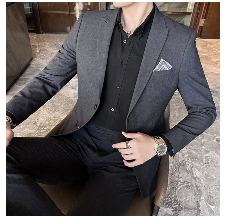 2025 terno de negócios masculino fino vestido de casamento conjunto de duas peças M-4XL elegante bonito tudo-em-um calças de banquete