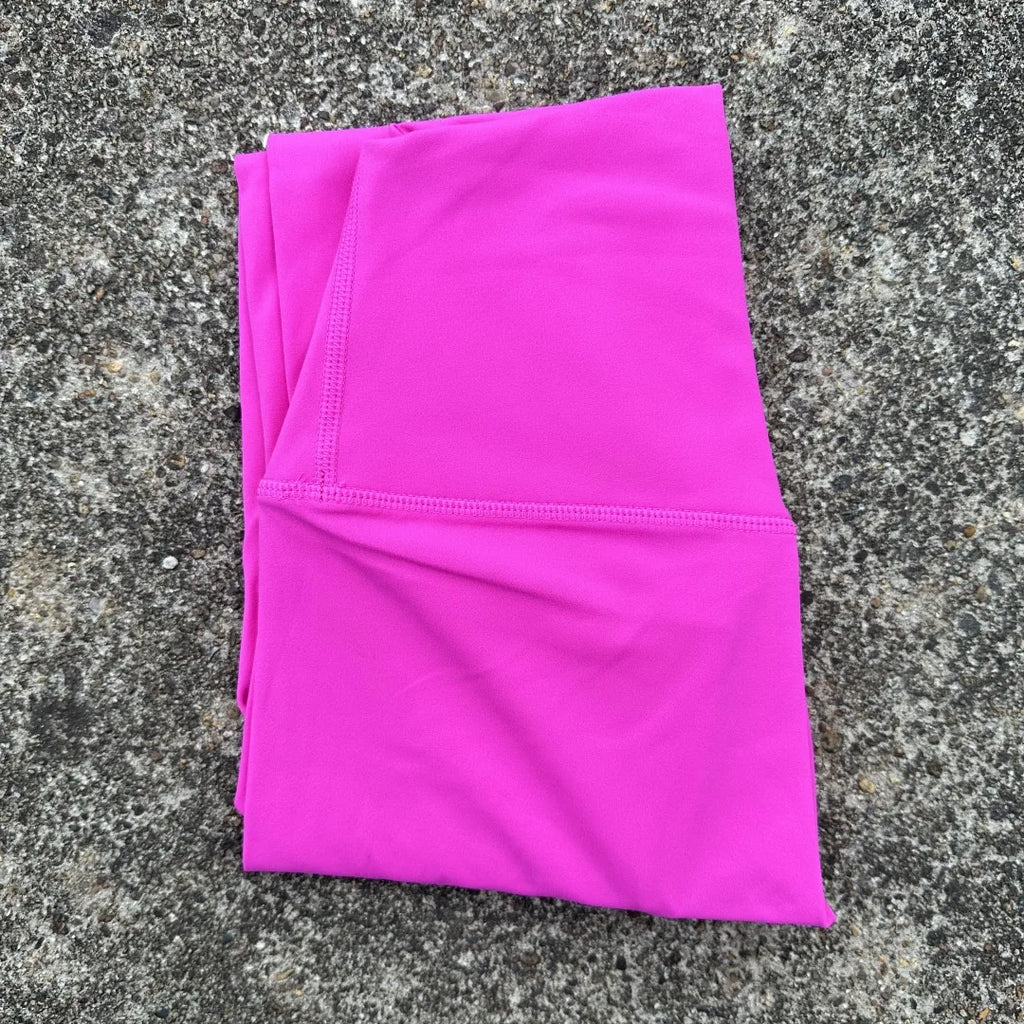 Cor sólida cintura alta yoga legging macio feminino esporte calça apertado manteiga atlético ginásio treinamento abrangente jog volta cintura bolso