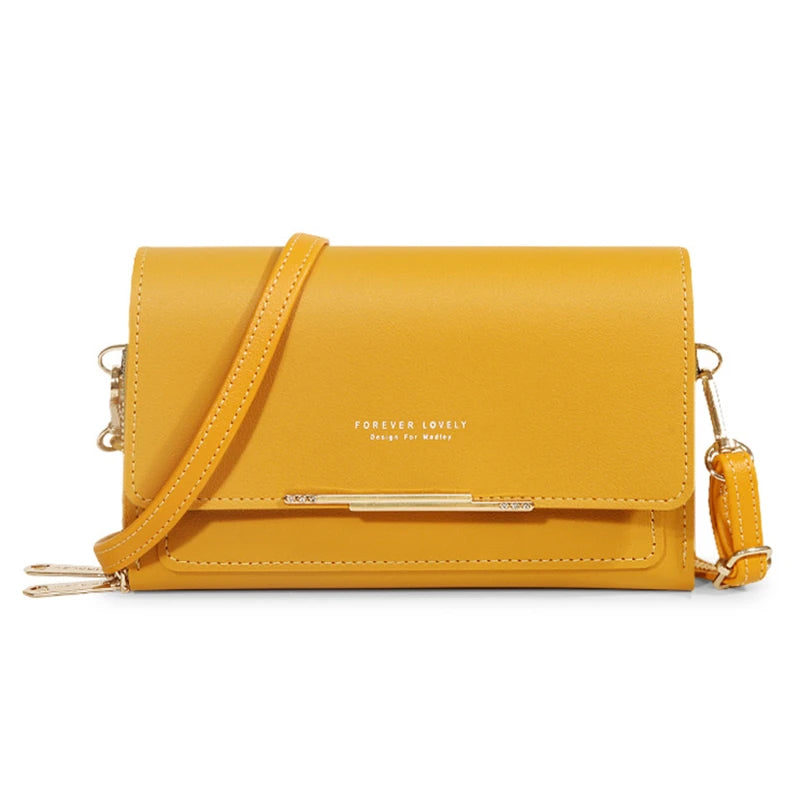 Carteira multi-cartão coreana para mulheres, grande capacidade, bolsa de ombro casual para celular, moda, novo estilo