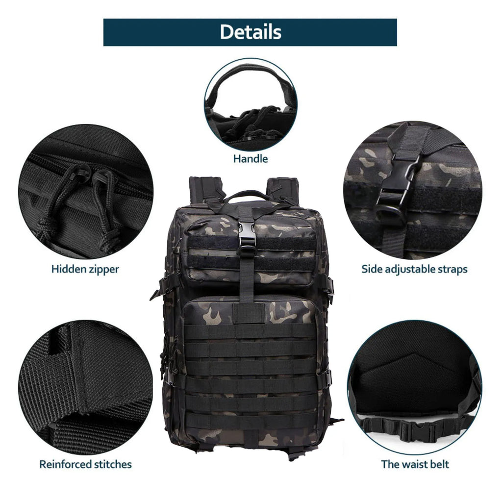 25l/50l resistente náilon impermeável tático esportes trekking pesca caça acampamento caminhadas saco mochila ao ar livre