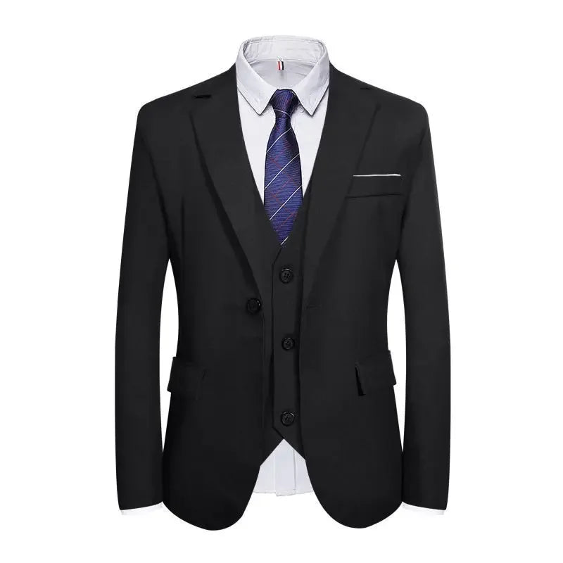 Terno de três peças masculino casual negócios profissional fino ajuste estilo coreano luz azul formal wear westwear ae estoque