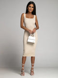 2024 verão sexy vestido feminino branco com nervuras vestidos de bandagem vestidos longos roupas femininas na moda elegante magro senhoras