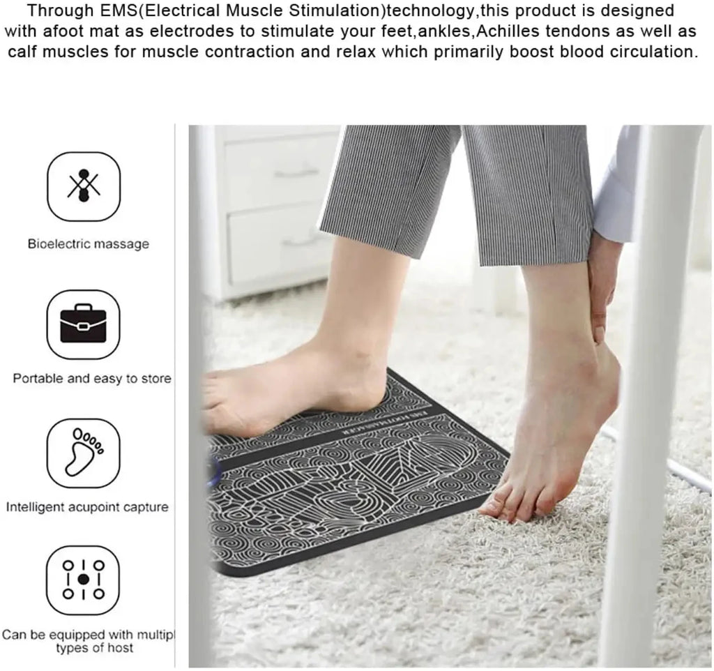 Almofada massageadora elétrica para pés, massagem muscular, treinador de relaxamento para massagem, fitness, esporte ao ar livre, casa, família, relaxamento