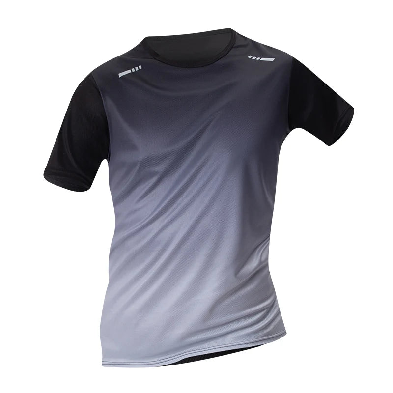 1/4 pçs masculino verão moda impressão de secagem rápida de manga curta juventude lazer esportes fitness respirável topo de meia-idade solto t