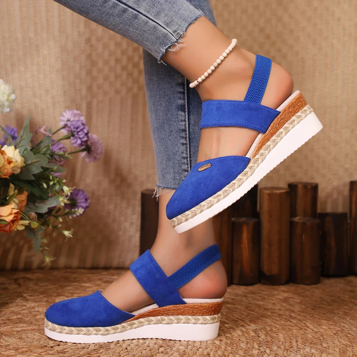 2025 novas mulheres dedo do pé fechado sandálias de cunha moda alpercatas sandálias plataforma fivela cinta sapatos gladiador mulher zapatos de mujer