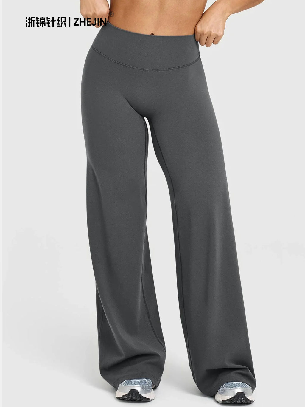 Calças de Yoga de Cintura Alta e Perna Larga para Mulheres, Efeito Levanta Bumbum, Marrom Café, Calças de Treino, Leggings Flare, Controle de Barriga, Roupa de Ginástica e Fitness