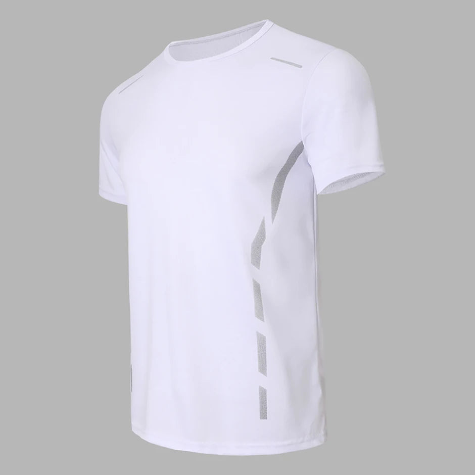 1/4 pçs masculino verão moda impressão de secagem rápida de manga curta juventude lazer esportes fitness respirável topo de meia-idade solto t