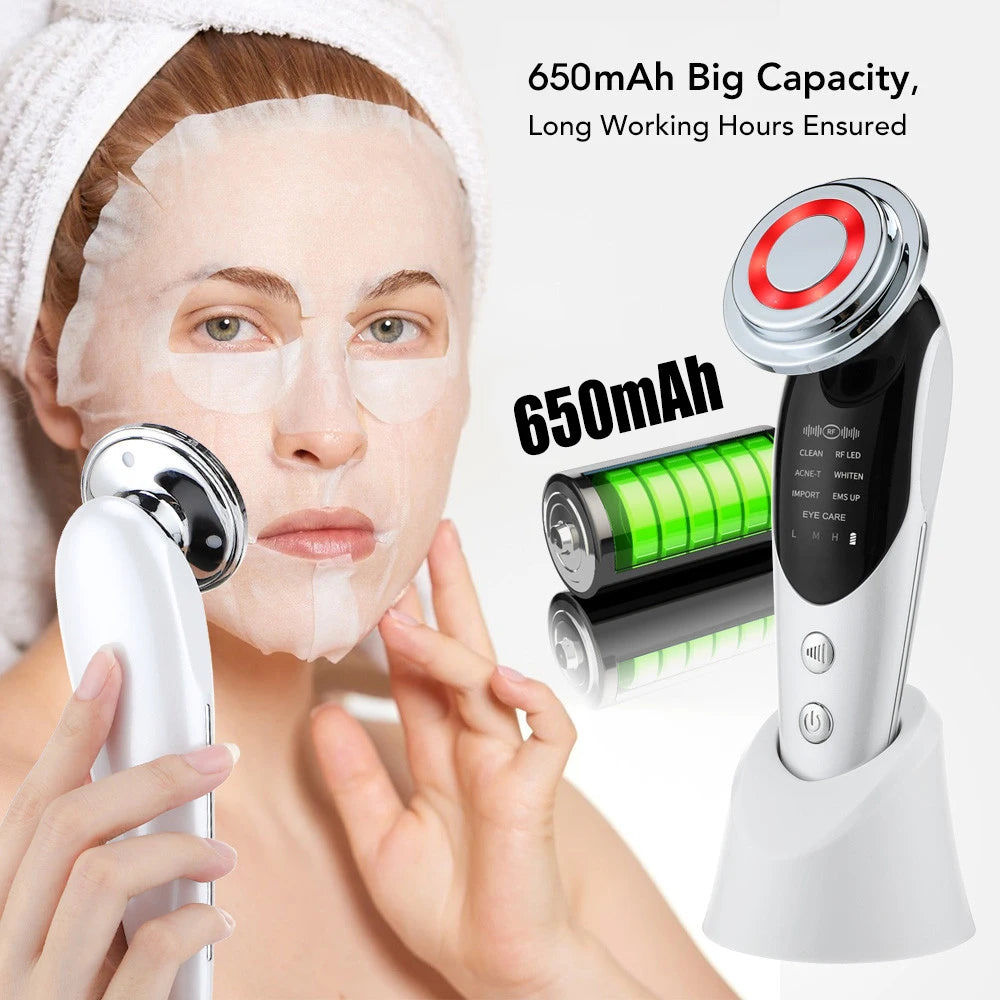 7 em 1 dispositivo de levantamento facial ems microcorrente rejuvenescimento da pele led facial pescoço endurecimento massageador rosto aparelho de cuidados de beleza