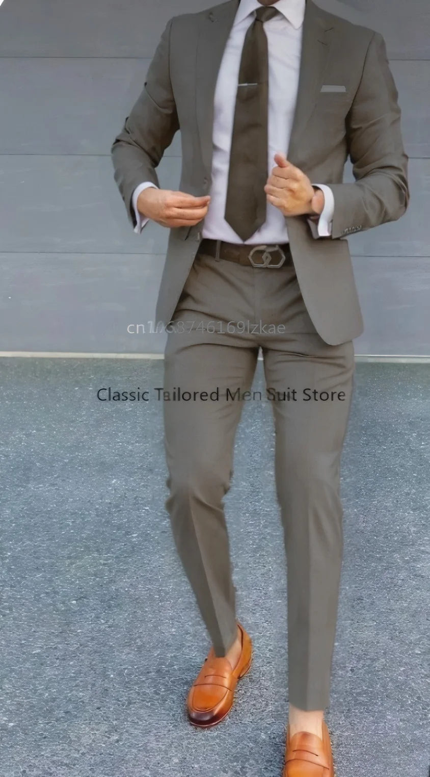 Terno masculino 2 peças terno jaqueta calças formal casamento smoking noivo roupas cor personalizada blazer XS-5XL