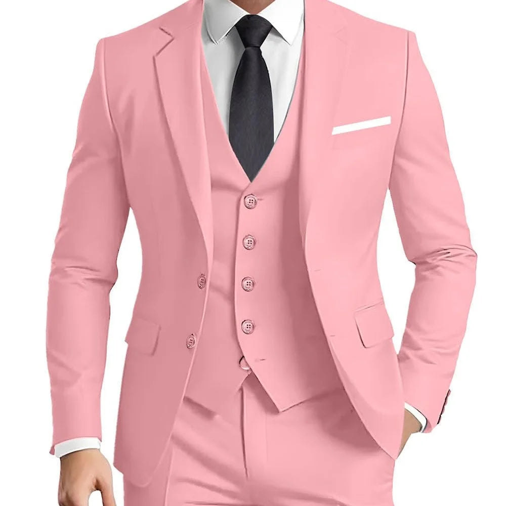 Terno Masculino Verde Oliva com Lapela Pontiaguda, Conjunto Formal de 3 Peças (Jaqueta, Calça e Colete) para Ocasiões de Festa em Casa
