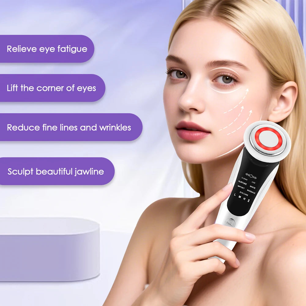 7 em 1 dispositivo de levantamento facial ems microcorrente rejuvenescimento da pele led facial pescoço endurecimento massageador rosto aparelho de cuidados de beleza