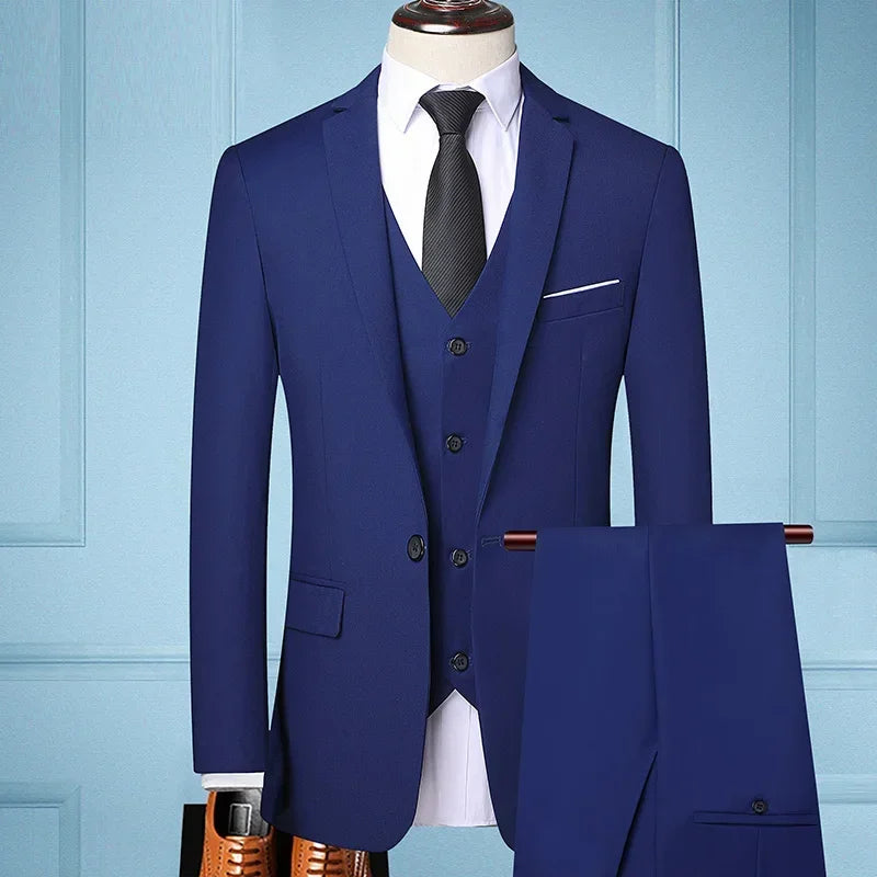 A nova loja oferece preços com desconto casual formal negócios masculino moda cavalheiro cor sólida terno cabido para todas as estações