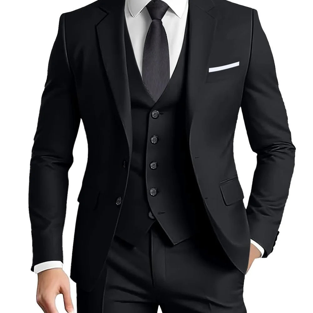Terno Masculino Verde Oliva com Lapela Pontiaguda, Conjunto Formal de 3 Peças (Jaqueta, Calça e Colete) para Ocasiões de Festa em Casa