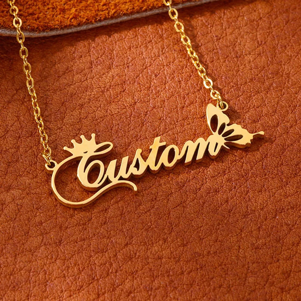 Colares com nome personalizado para mulheres, colar com pingente personalizado em aço inoxidável, joias personalizadas para o pescoço, presente de aniversário para namorada