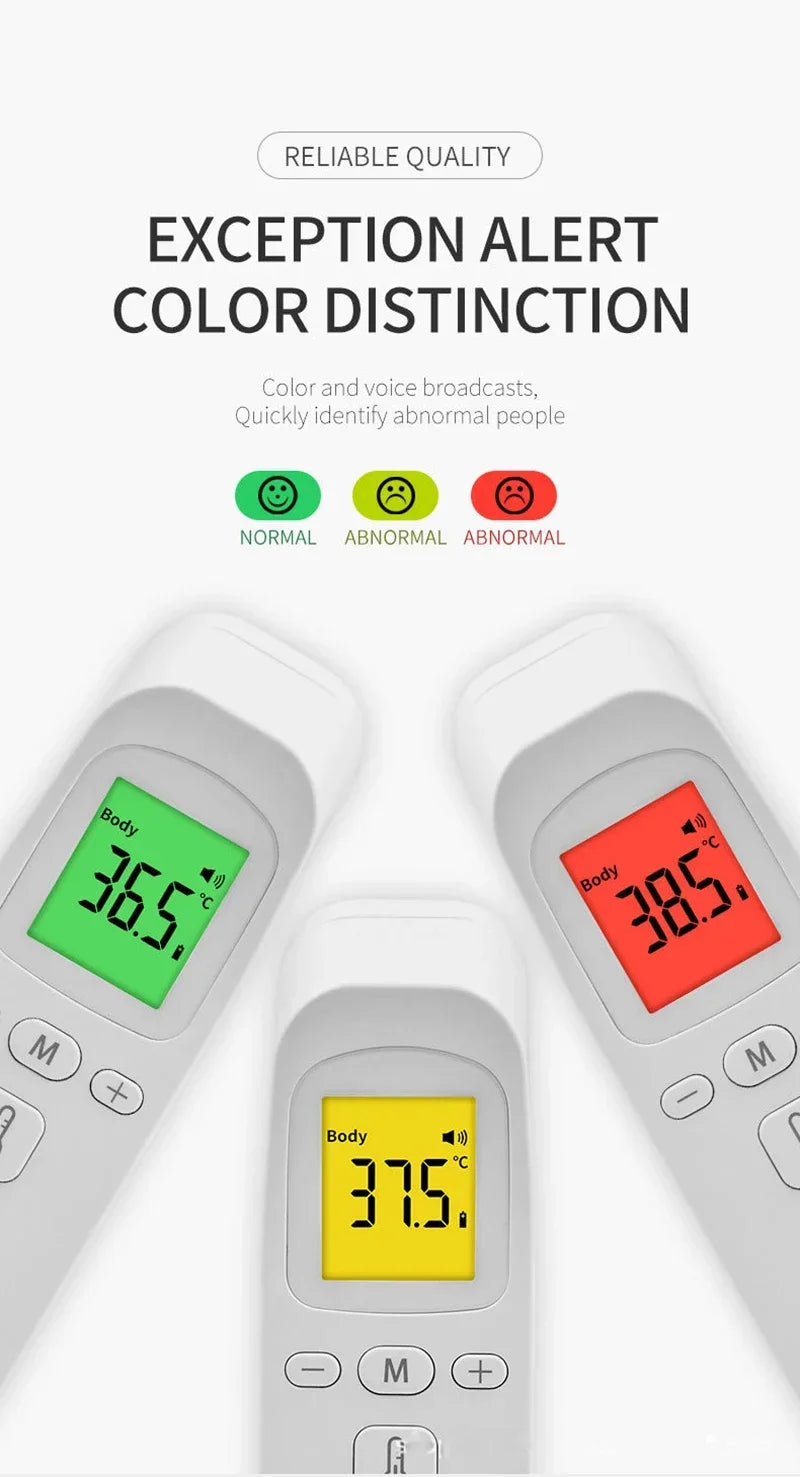 Termômetro infravermelho digital médico, sem contato, portátil, medição rápida de temperatura, corpo, testa