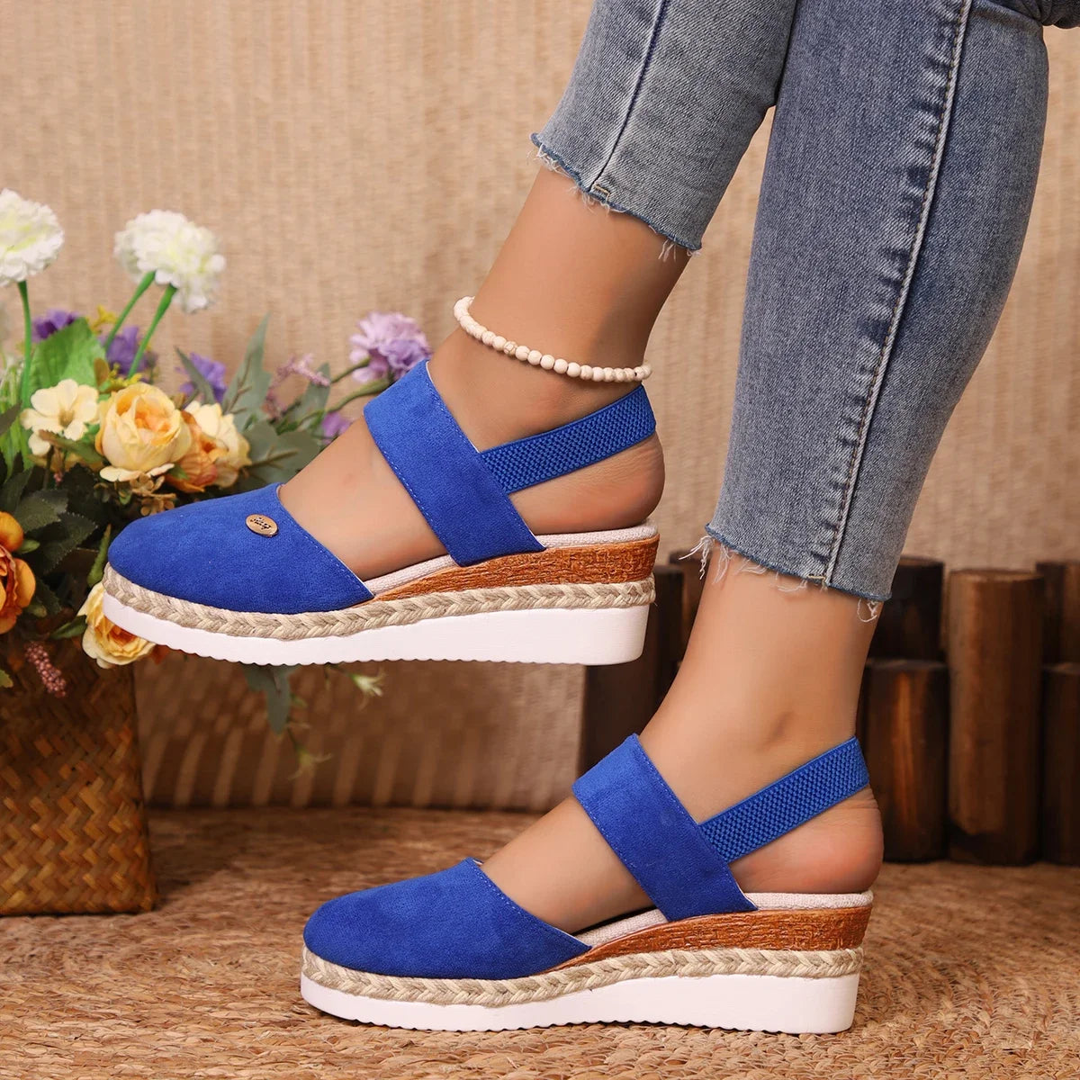 2025 novas mulheres dedo do pé fechado sandálias de cunha moda alpercatas sandálias plataforma fivela cinta sapatos gladiador mulher zapatos de mujer
