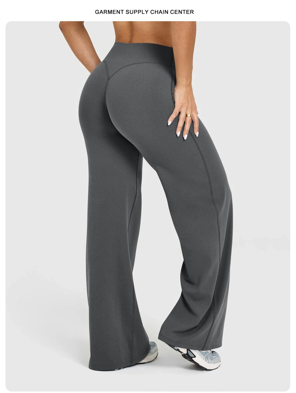 Calças de Yoga de Cintura Alta e Perna Larga para Mulheres, Efeito Levanta Bumbum, Marrom Café, Calças de Treino, Leggings Flare, Controle de Barriga, Roupa de Ginástica e Fitness