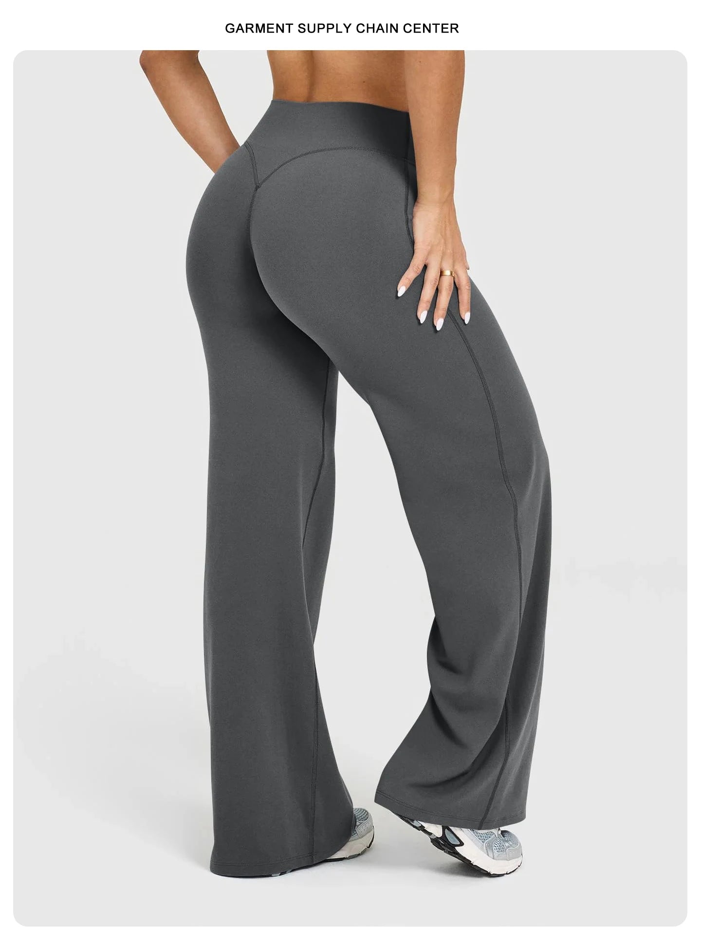 Calças de Yoga de Cintura Alta e Perna Larga para Mulheres, Efeito Levanta Bumbum, Marrom Café, Calças de Treino, Leggings Flare, Controle de Barriga, Roupa de Ginástica e Fitness