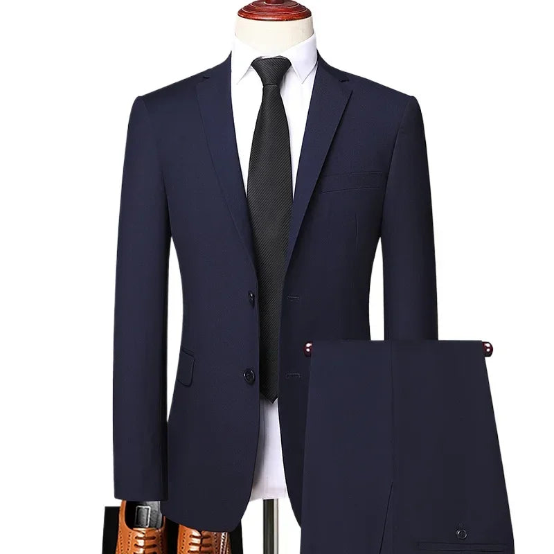 Terno ao ar livre (blazer + calças) moda masculina negócios cavalheiro terno de negócios fino decoração ao ar livre corpo casamento terno casual