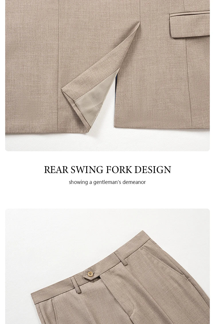 Terno masculino elegante ST Cassy para casamento, cinza, slim fit, trespassado, com vários botões, casual, para negócios, conjunto de 2 peças para festa.