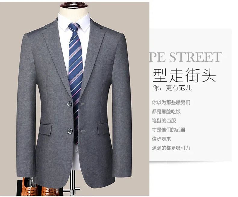 2024 masculino fino-ajuste de dois botões terno de negócios profissional trabalho formal conjunto de duas peças calças incluídas S-6XL